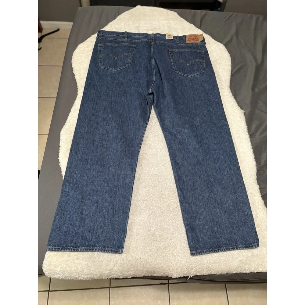 New Levi's 501 Original Straight Button Fly Blue Denim Jeans 48x32 B&T NWT Pants